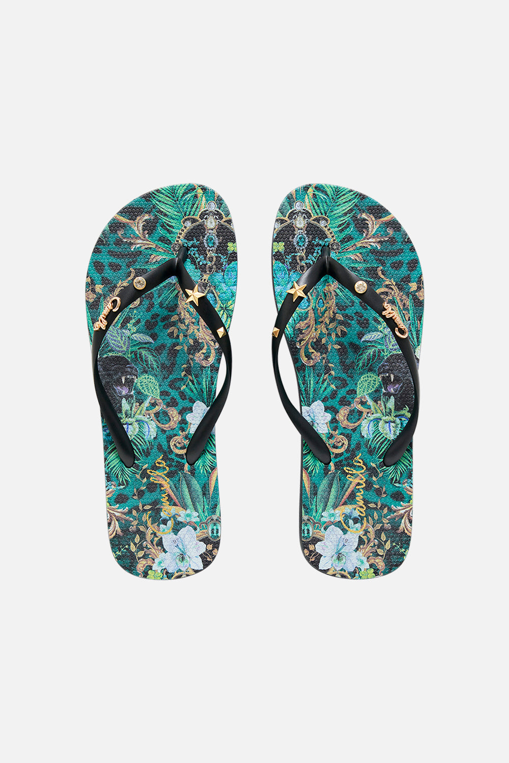 Top product view of CAMILLA thongs in Sing My Song print