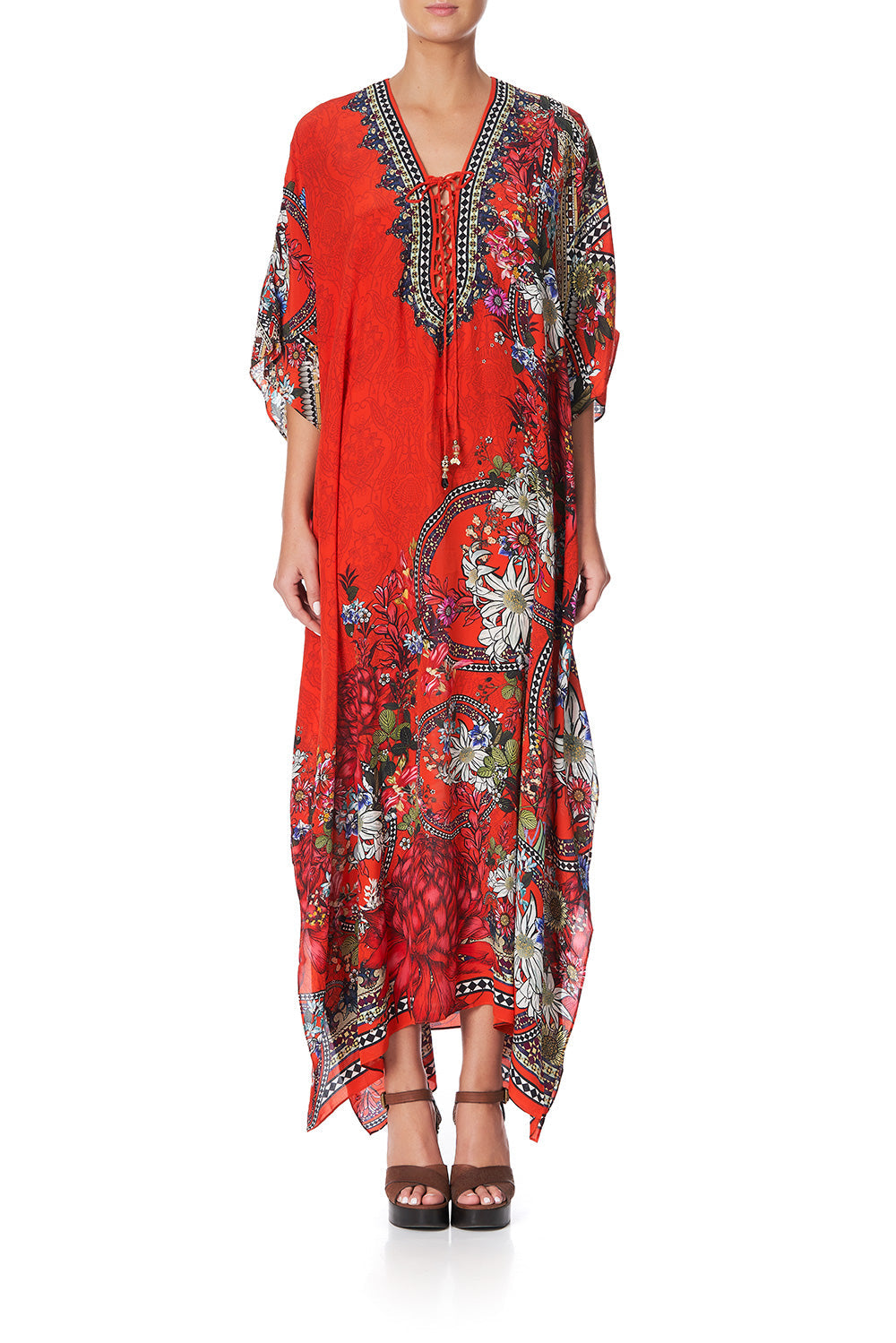 LACE UP KAFTAN WONDERING WARATAH