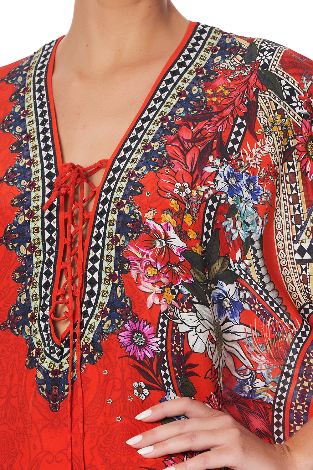 LACE UP KAFTAN WONDERING WARATAH