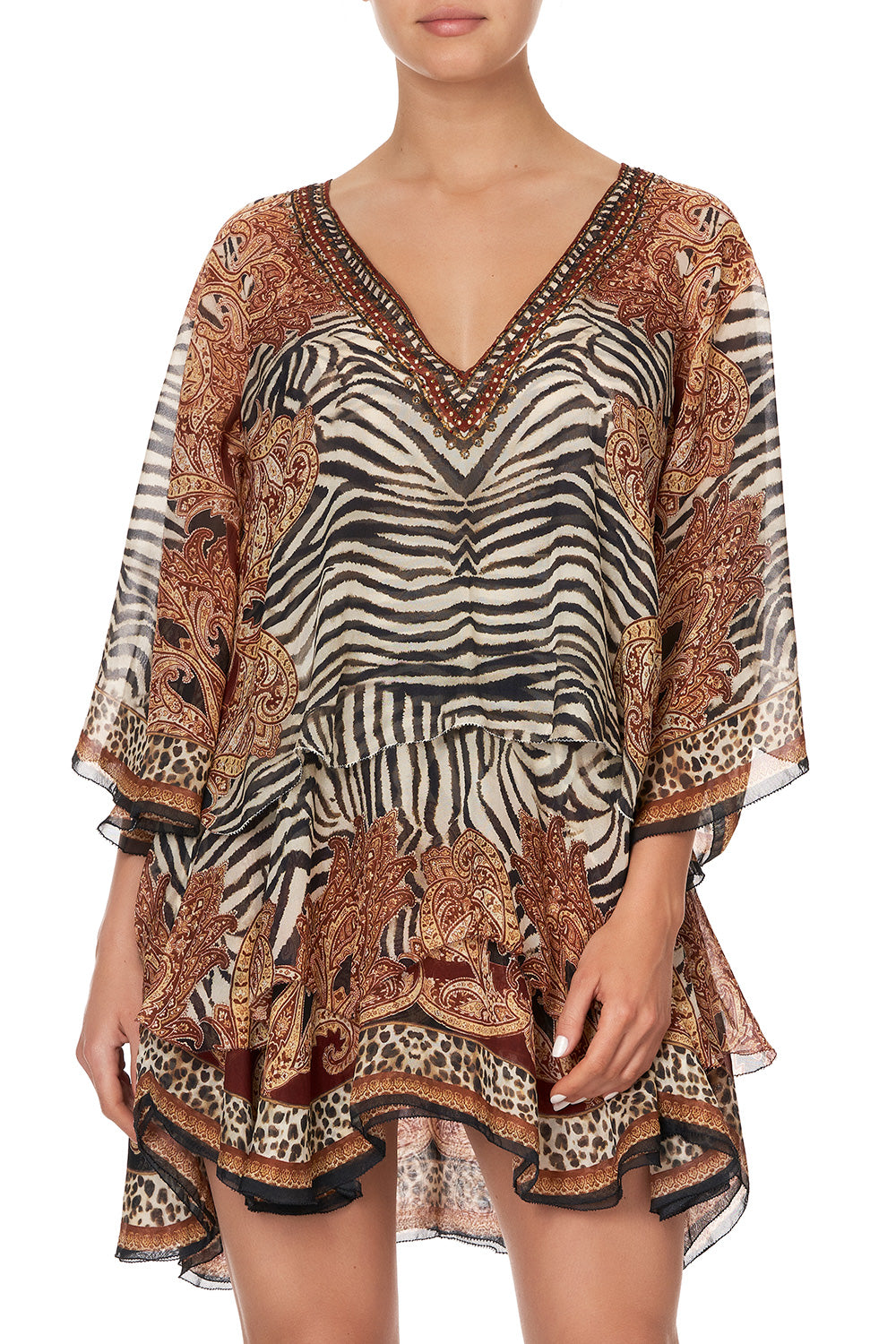 LAYERED FRILL SHORT DRESS WILD FIRE