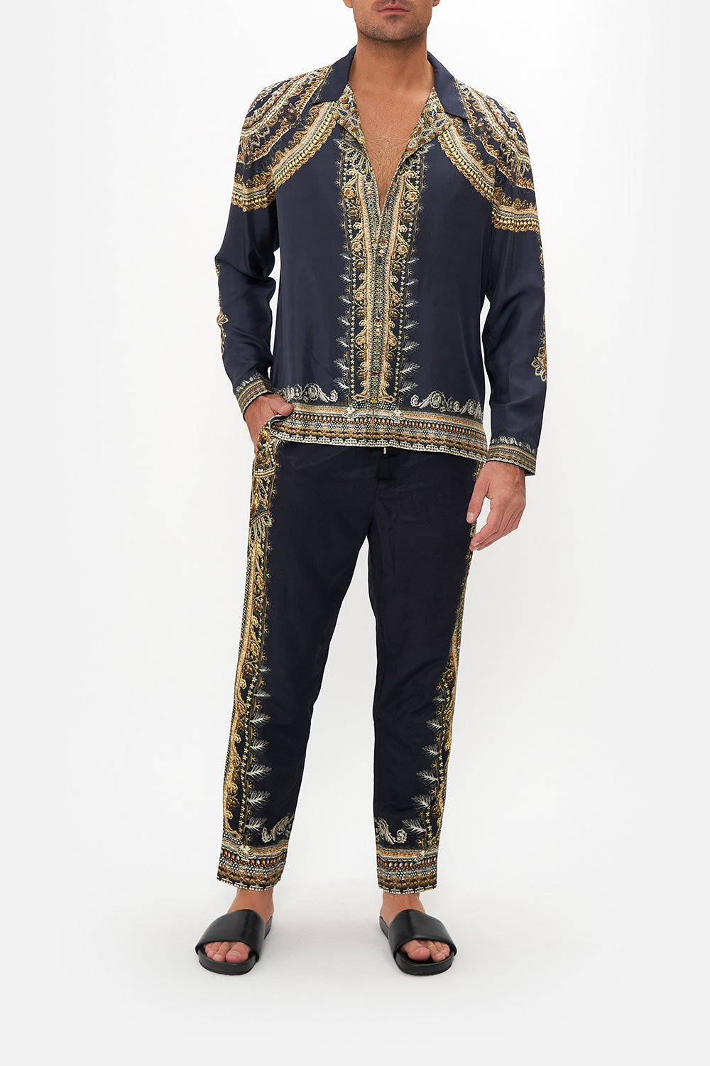 LONG SLEEVE CAMP COLLARED SHIRT ITS ALL OVER TORERO