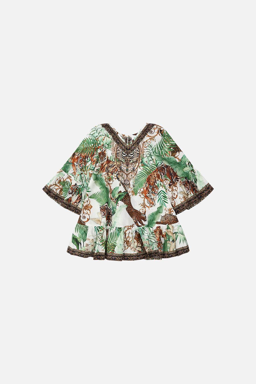 KIDS A-LINE GATHERED DRESS 12-14 TIGER TRAP