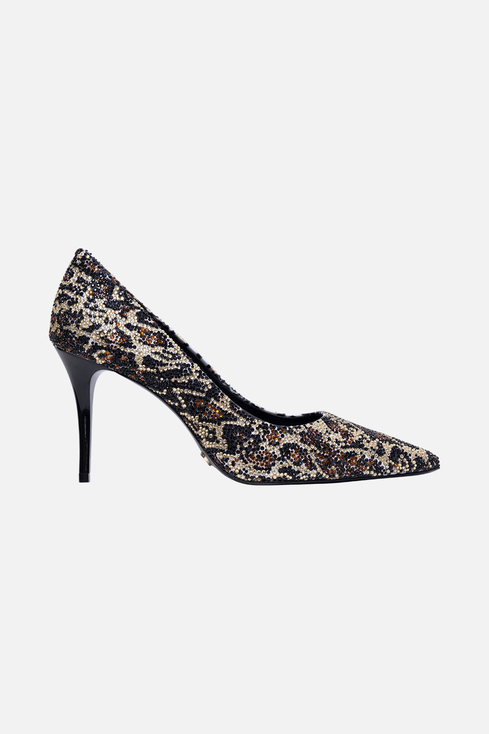 CRYSTAL EMBELLISHED HIGH HEEL PUMP TIGER TALK