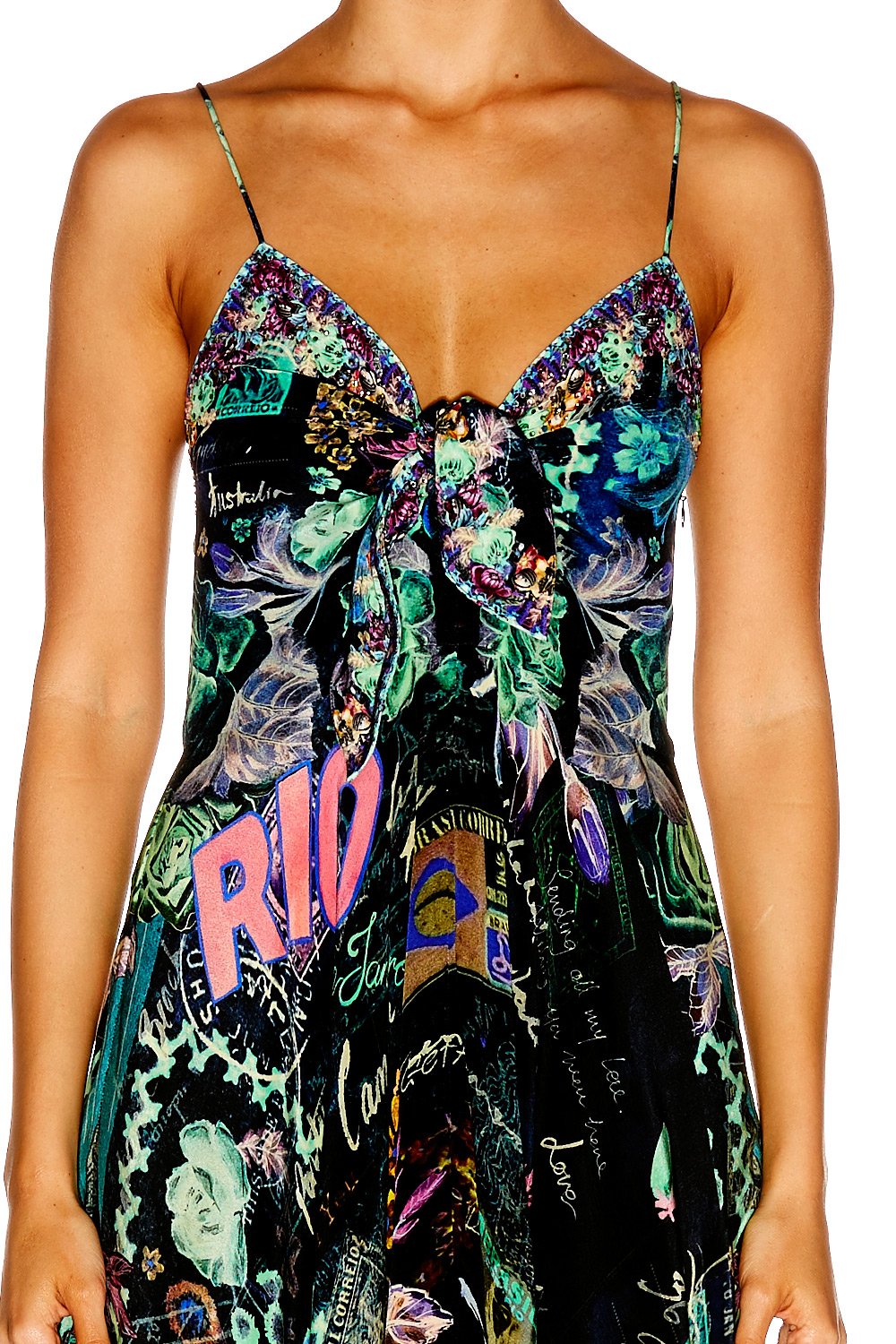 YOUVE GOT MAIL LONG DRESS WITH TIE FRONT