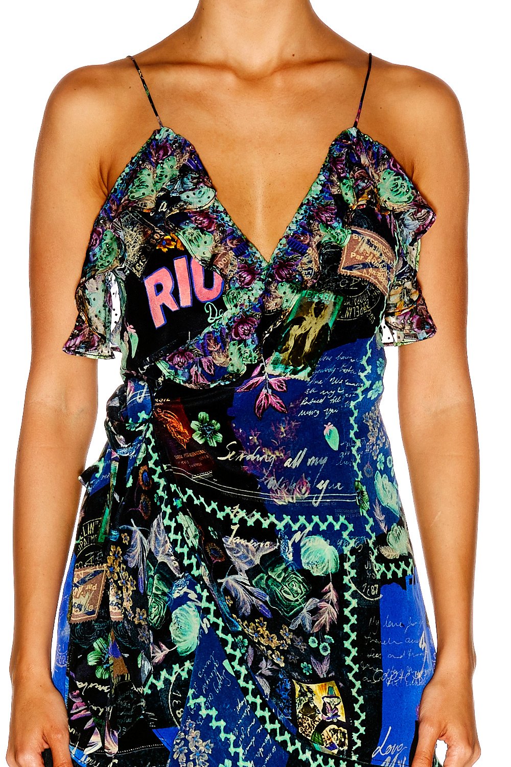 YOUVE GOT MAIL WRAP DRESS WITH FRILL