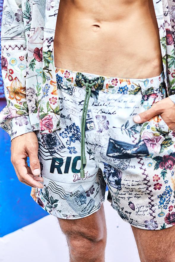 MEMORY LANE MENS ELASTIC WAIST BOARDSHORT