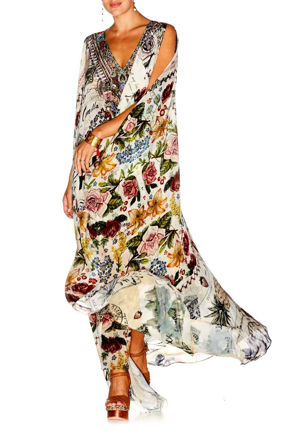 MEMORY LANE SLIT FRONT & SLEEVE KAFTAN