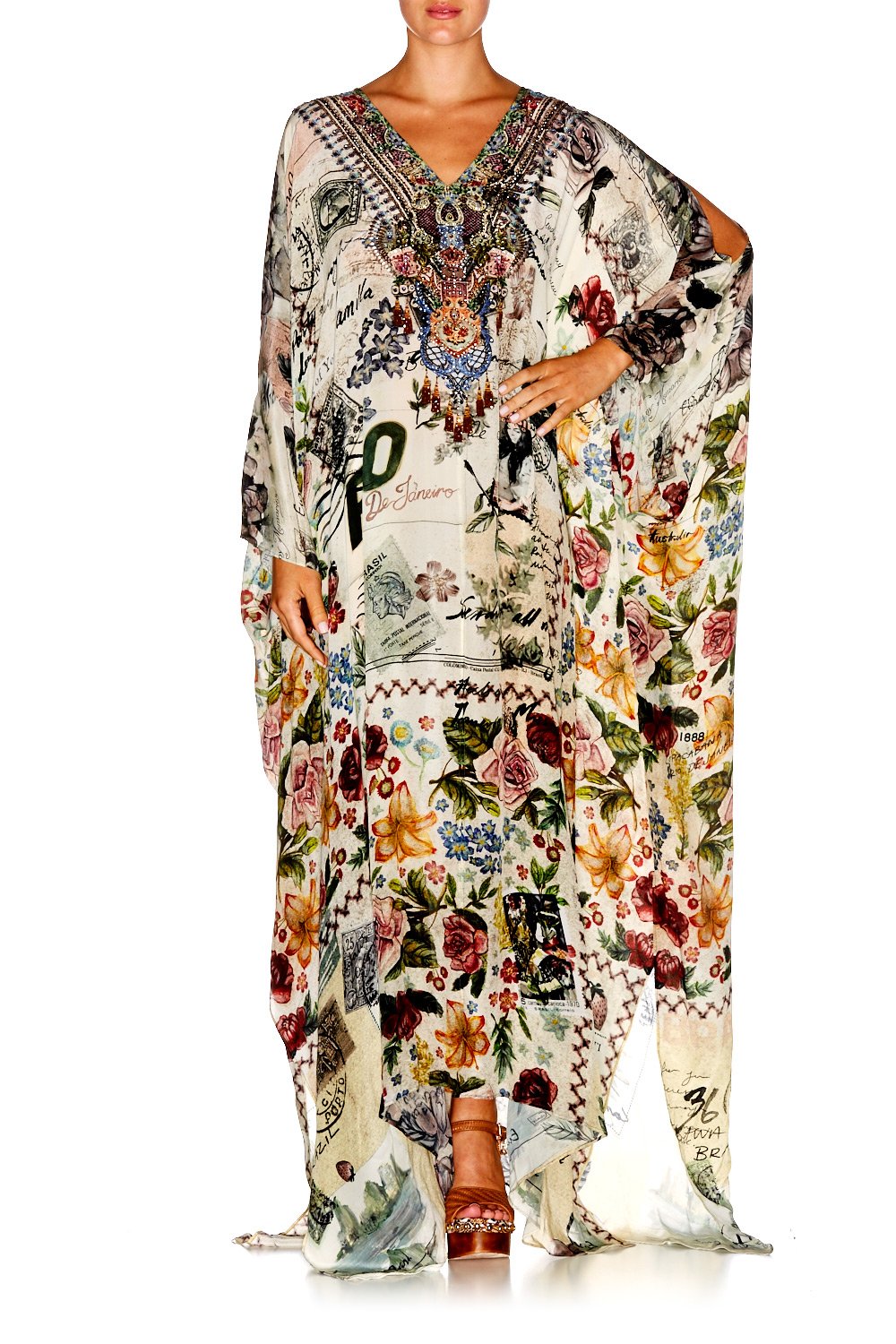 MEMORY LANE SLIT FRONT & SLEEVE KAFTAN