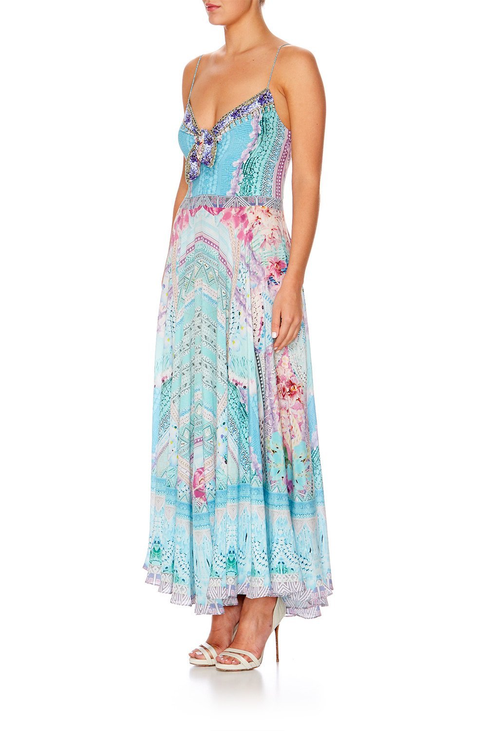 GARDEN STATE LONG DRESS WITH TIE FRONT