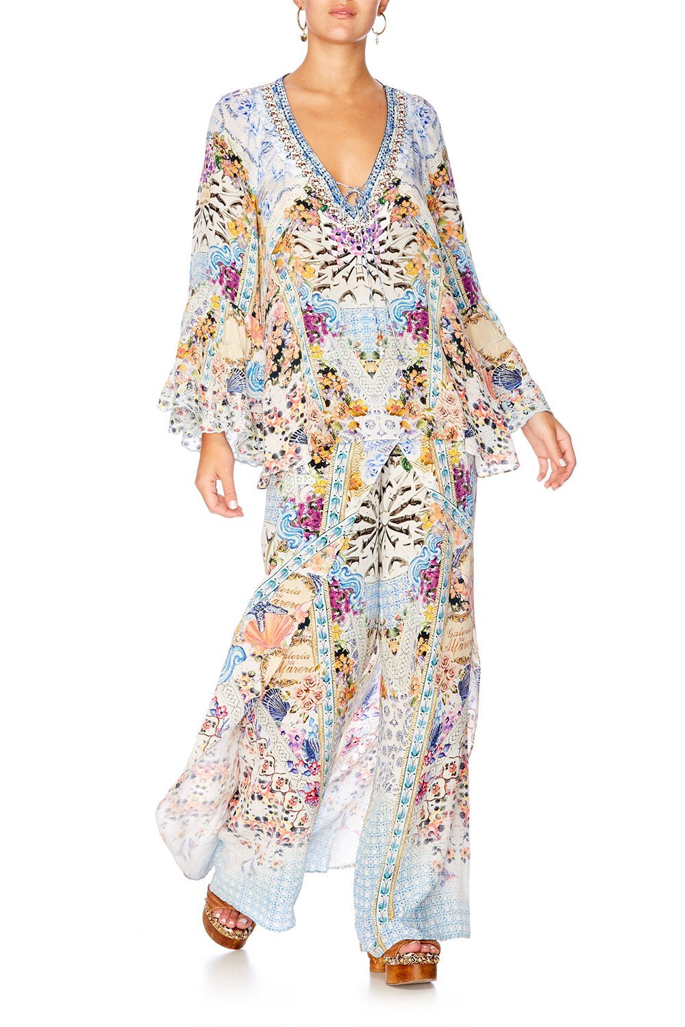 GIRL NEXT DOOR BLOUSE W FRILL SLEEVE & HEM