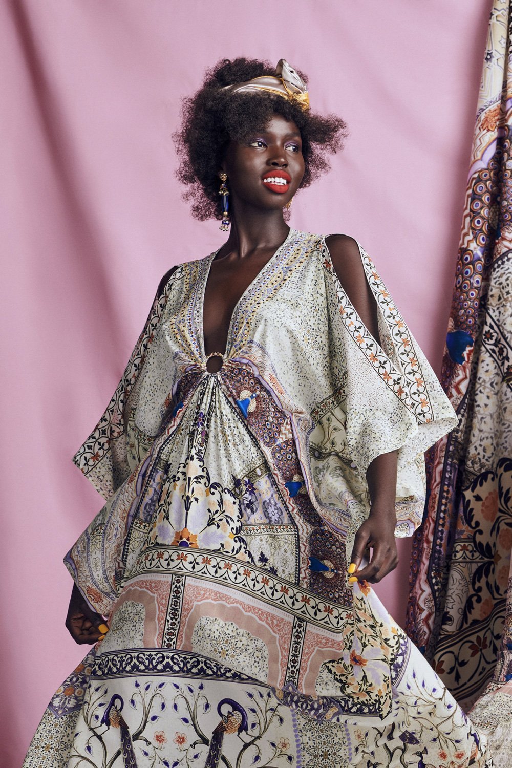 MAMA BAKSHI SPLIT SLEEVE KAFTAN W HARDWEAR