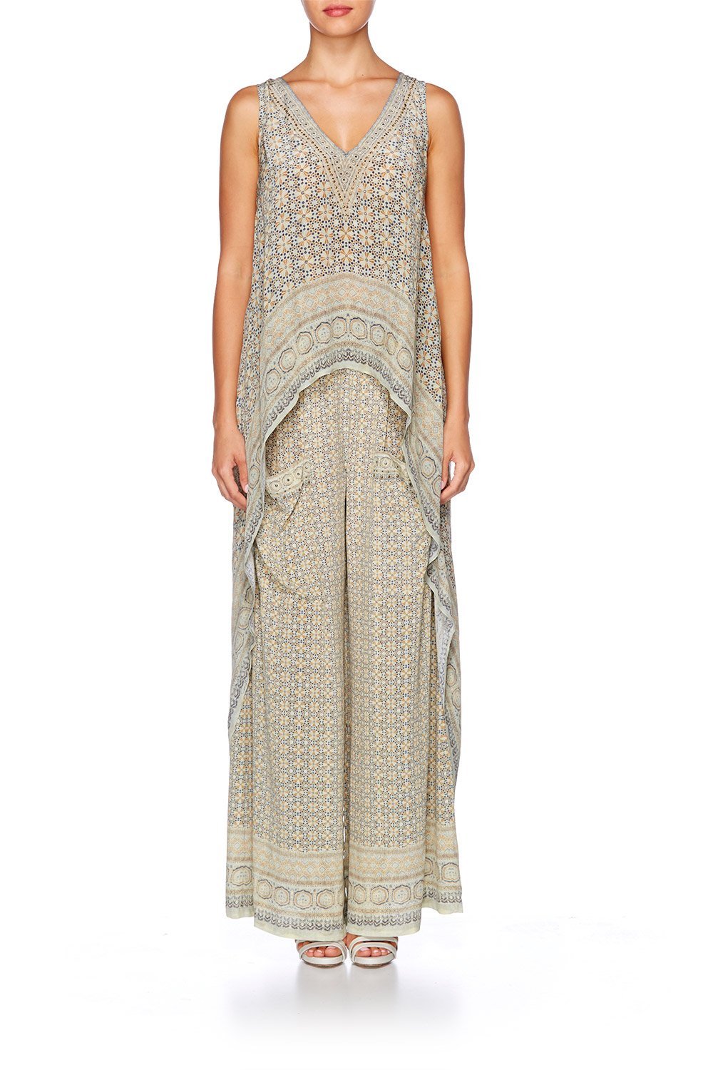 THREADED UNION HIGH LOW CROSS BACK TOP