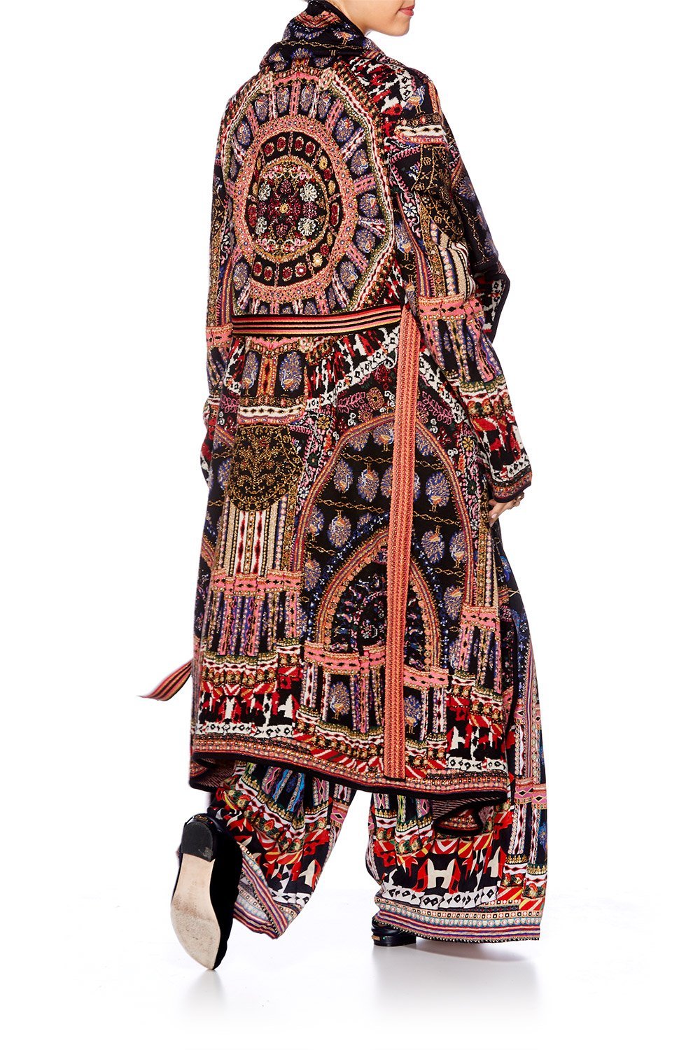 DANCING ON MY OWN LONG JAQUARD CARDIGAN W TIE