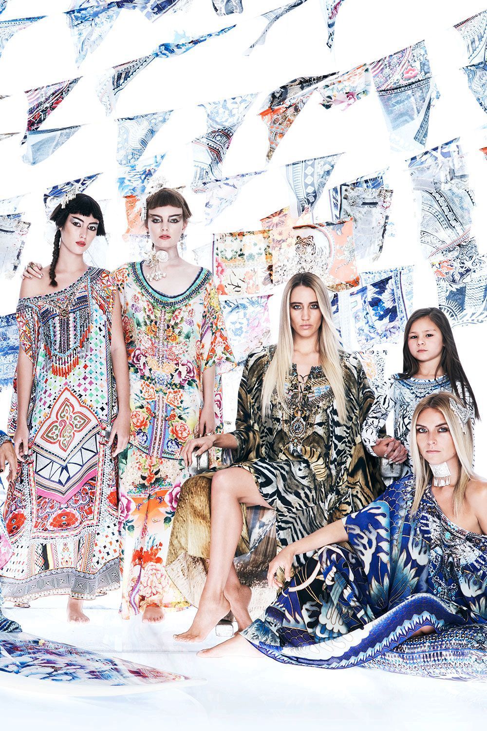 FLOWER HOUR SHORT ROUND NECK KAFTAN