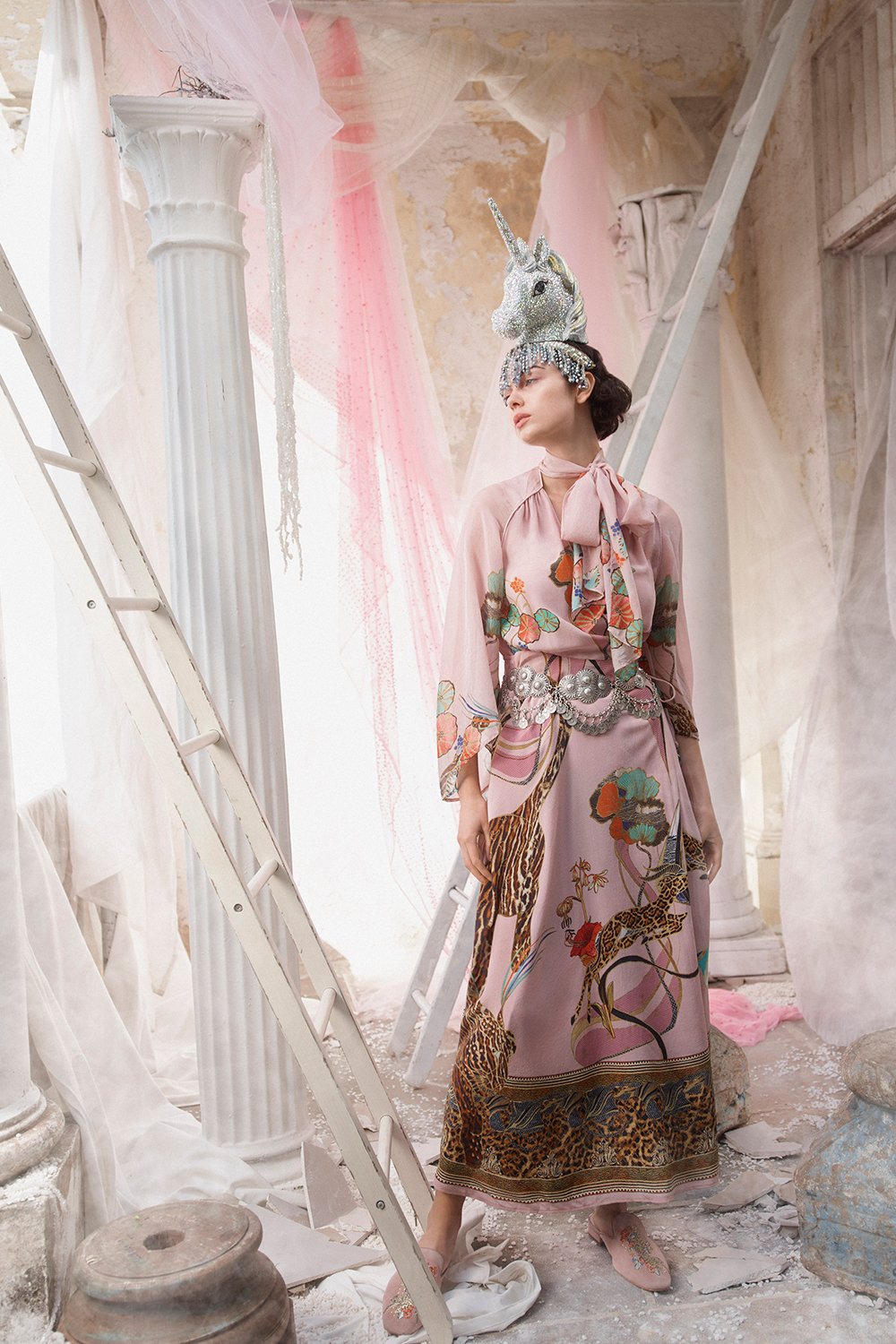 WRAP DRESS WITH NECK TIE ZIBA ZIBA