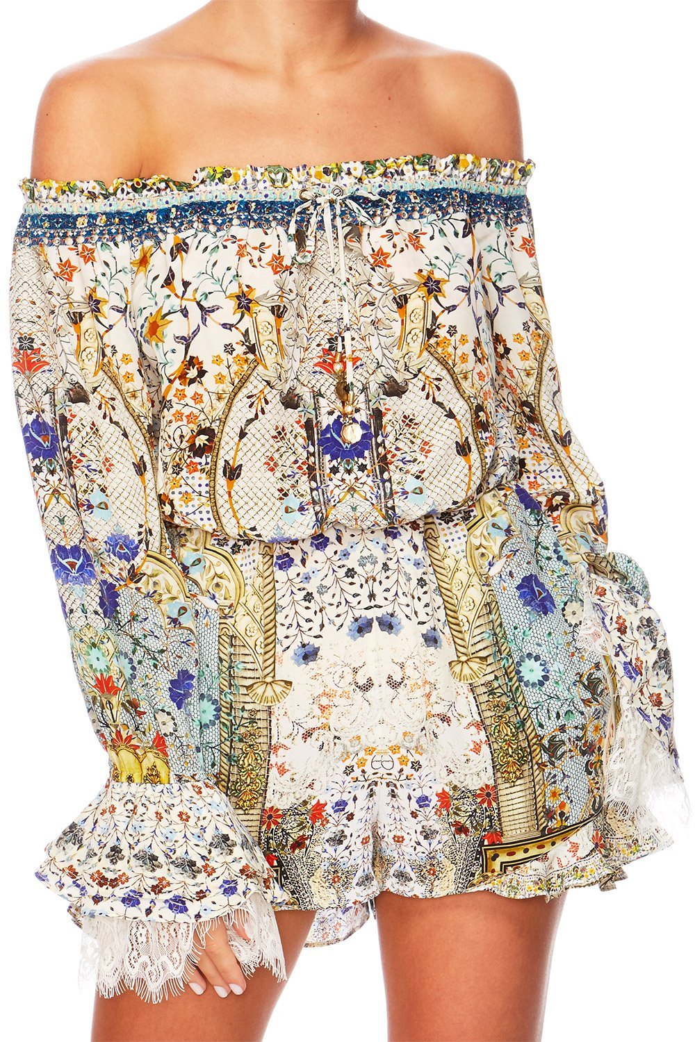 THE BUTTERFLY EFFECT DROP SHOULDER FRILL PLAYSUIT