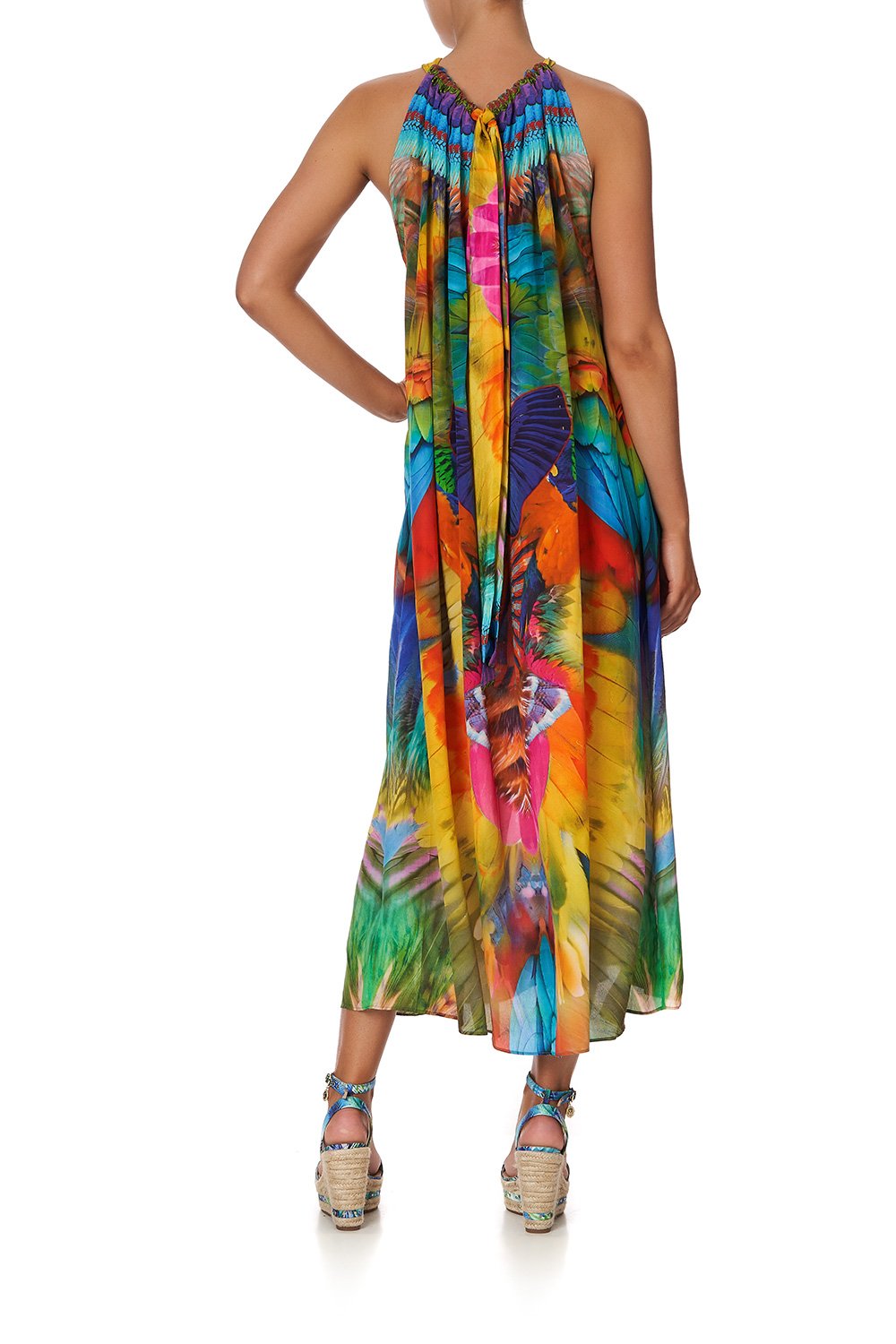 DRAWSTRING LONG DRESS SCARLET ASTERIA