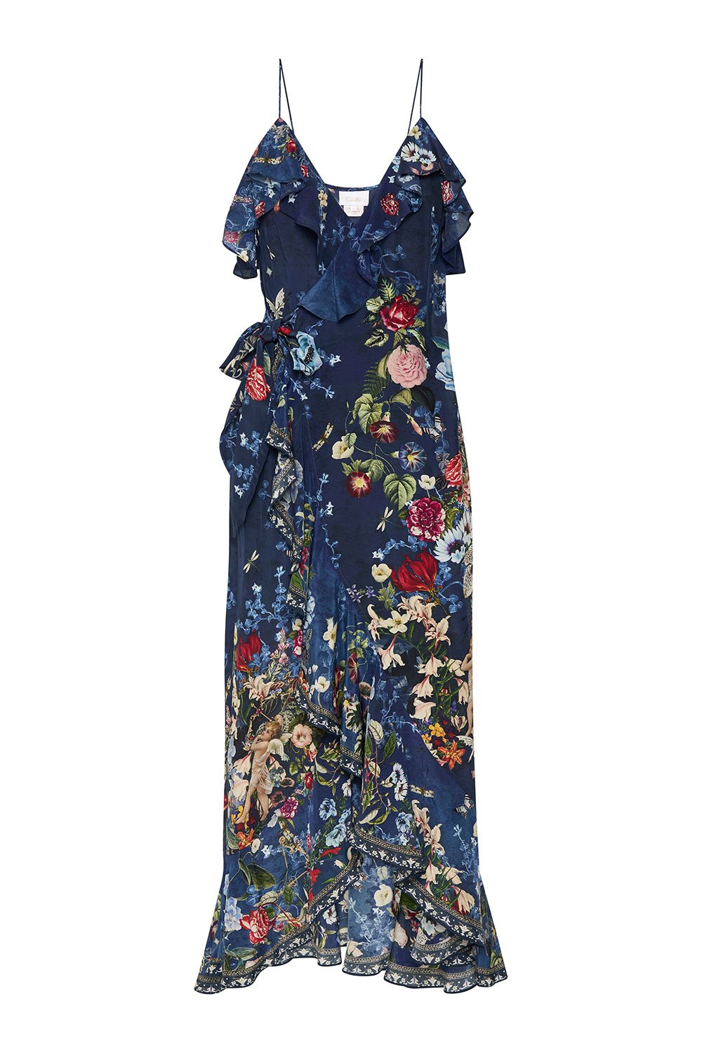 LONG WRAP DRESS WITH FRILL DREAMS OF MIDSUMMER