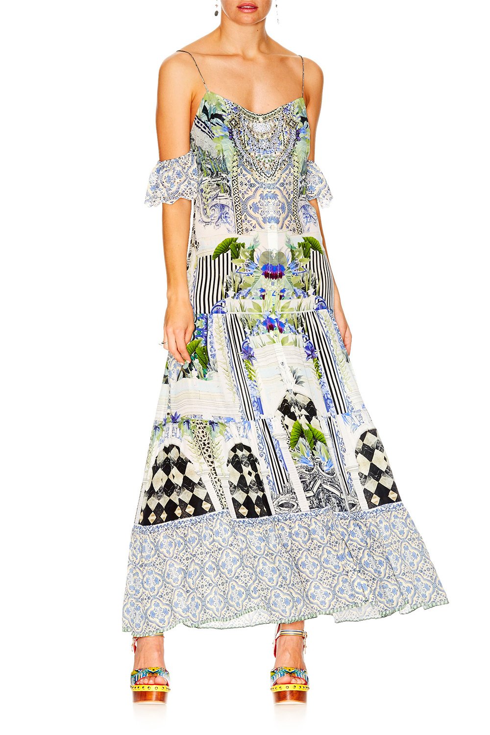 THE SWEET ESCAPE LONG BUTTON DOWN TIERED DRESS