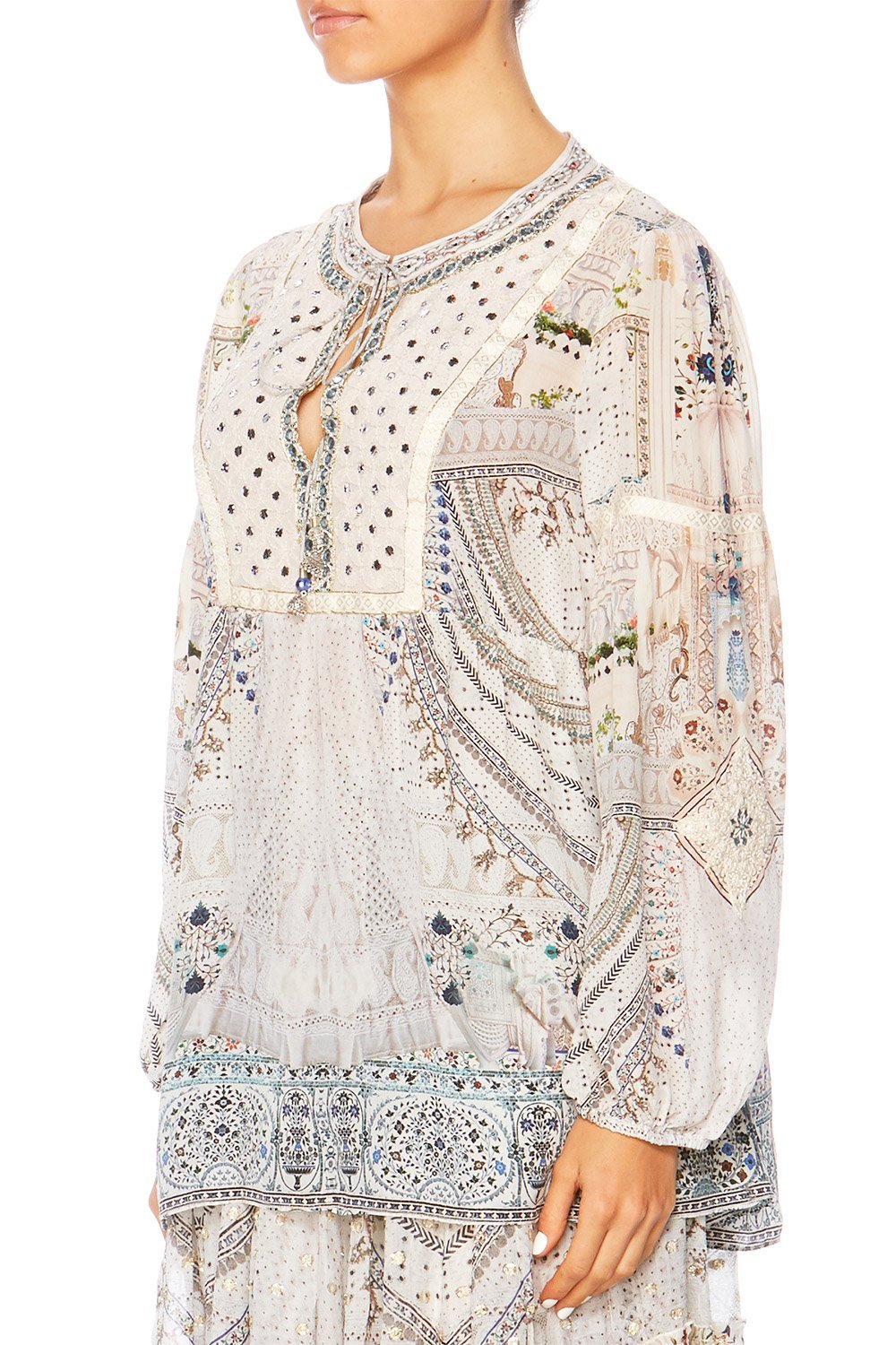 BREAKFAST WITH SILVIA LONGLINE PEASANT TOP