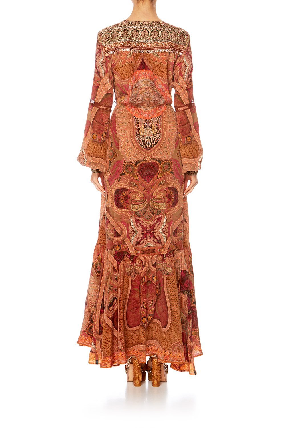 FAMILY GATHERING QUILTED YOKE WRAP DRESS