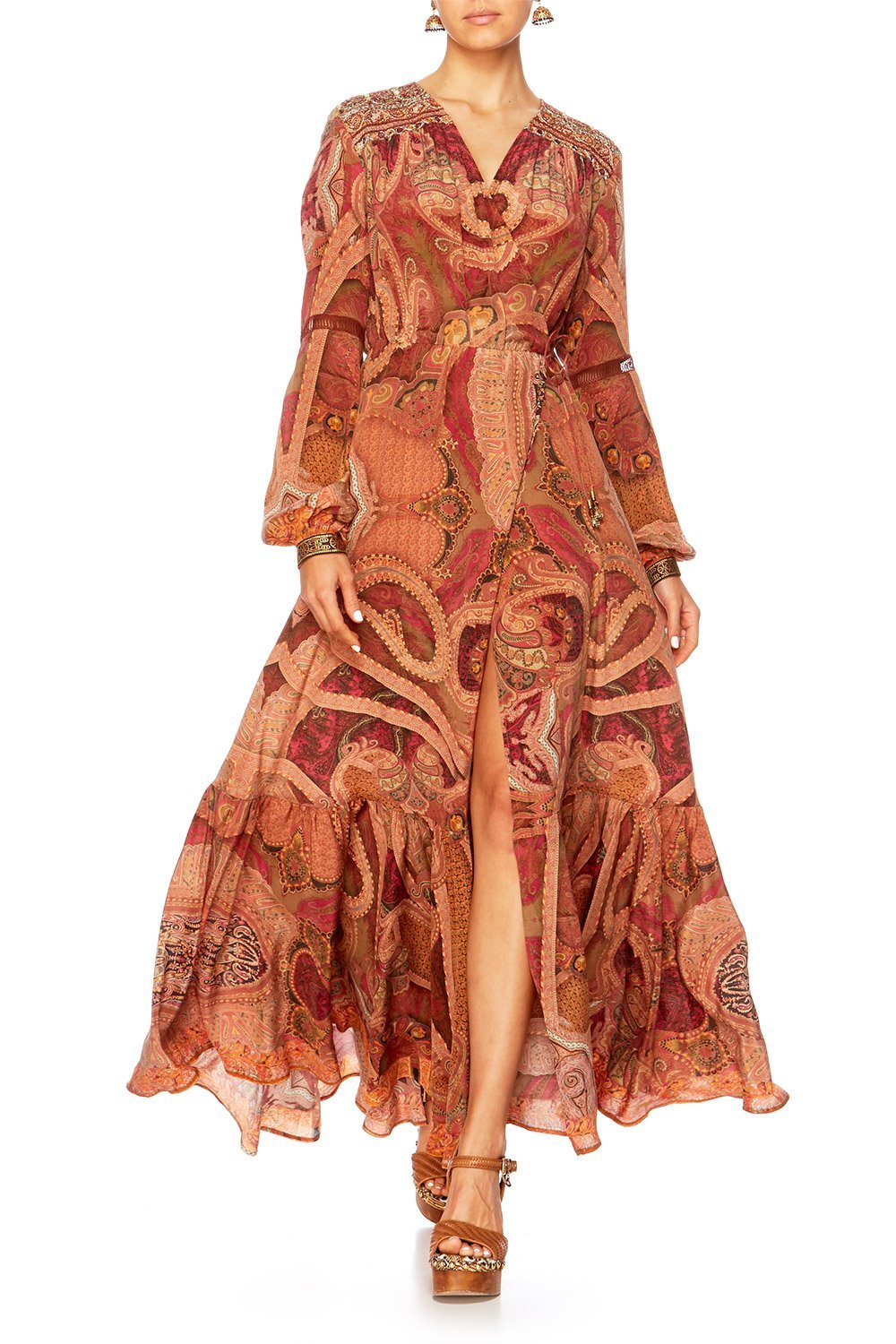 FAMILY GATHERING QUILTED YOKE WRAP DRESS