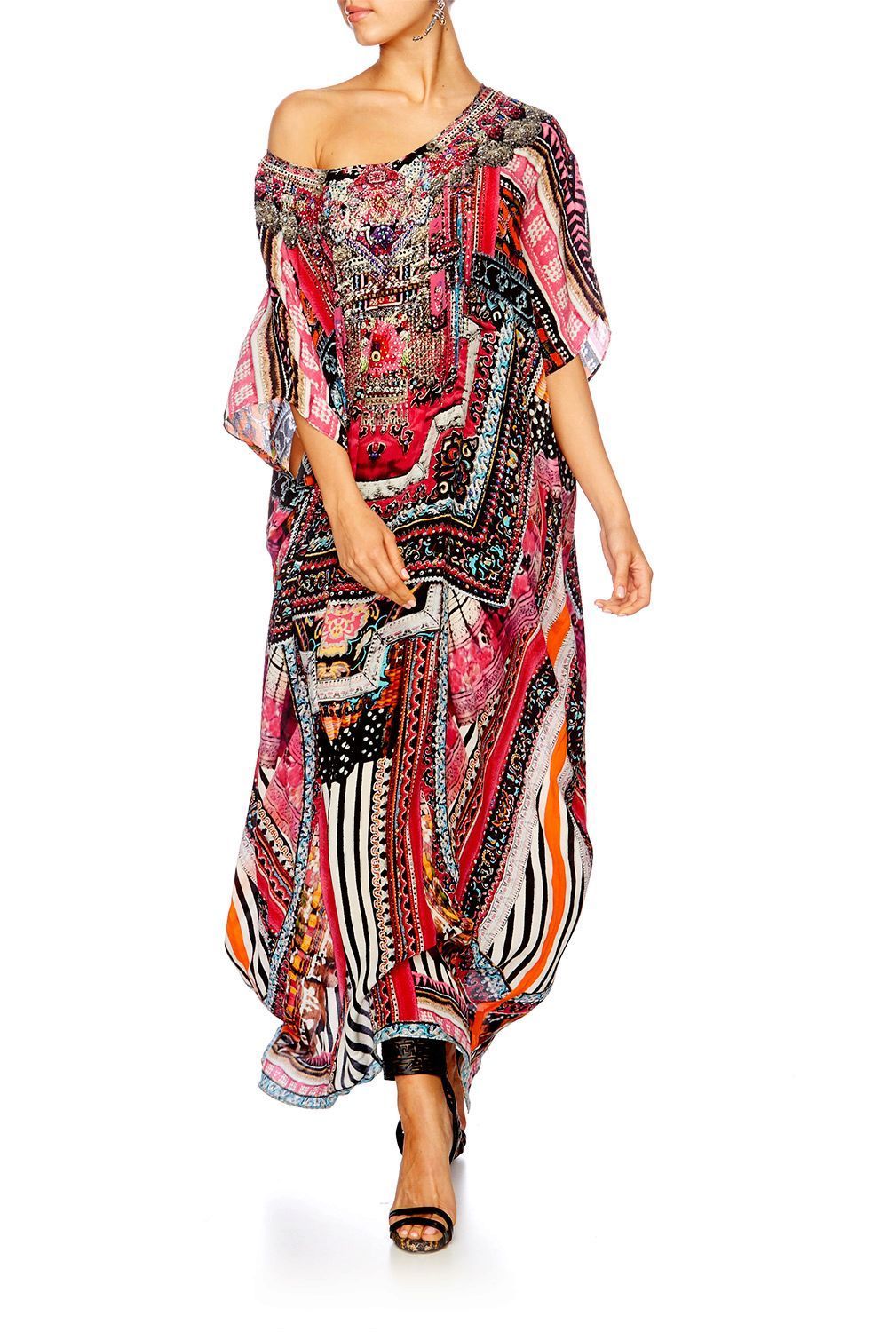 STRAIGHT AND NARROW ROUND NECK KAFTAN