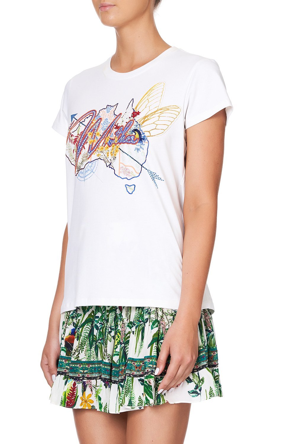 SLIM FIT ROUND NECK T-SHIRT DAINTREE DARLING