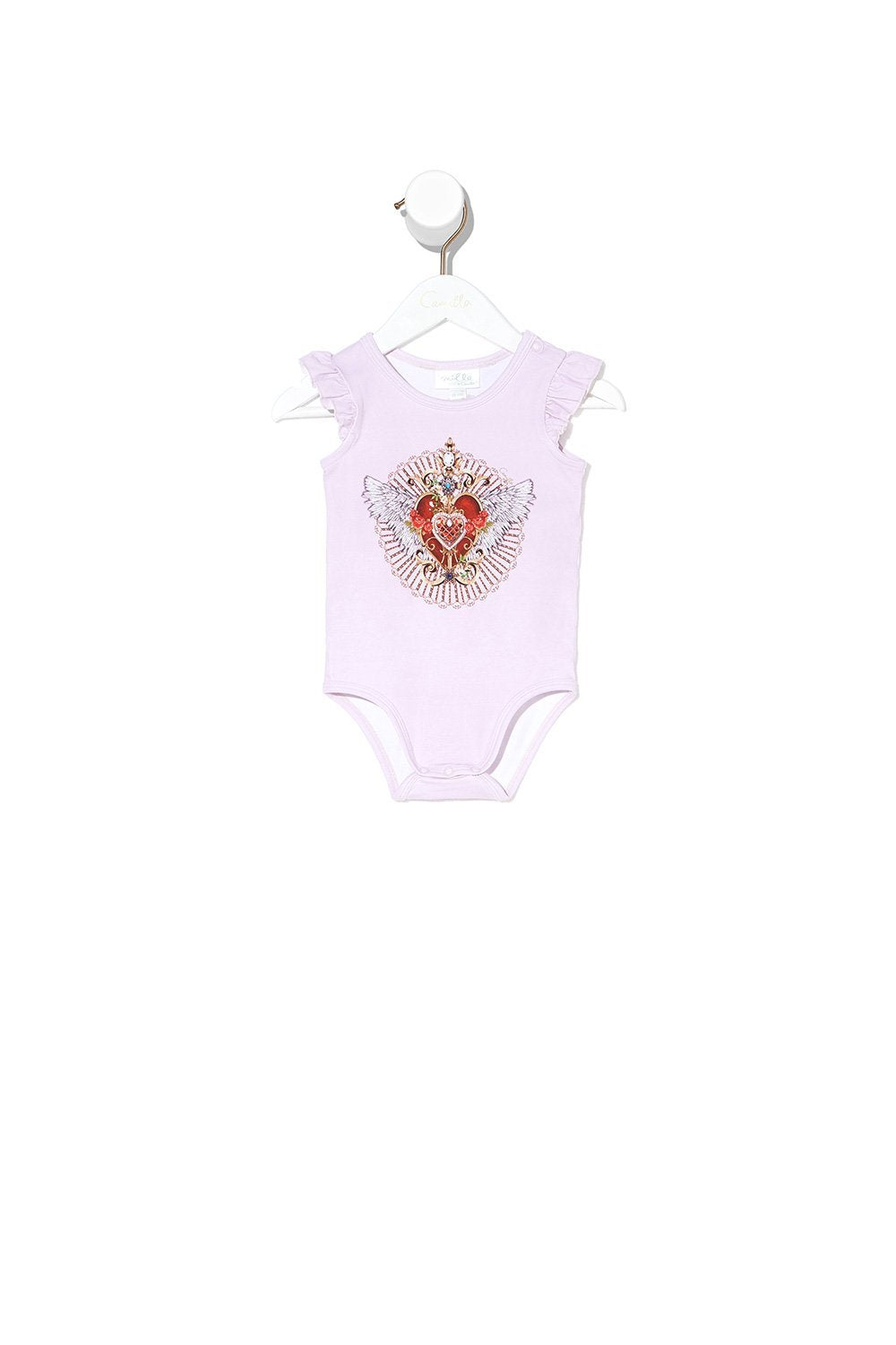 BABIES FRILL ONESIE BELIEVE IN LOVE