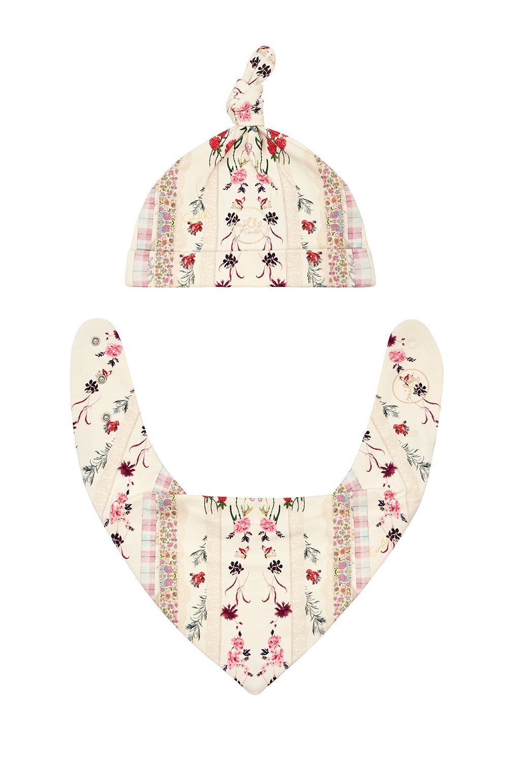 BABIES BIB AND BEANIE SET PINK LEMONADE