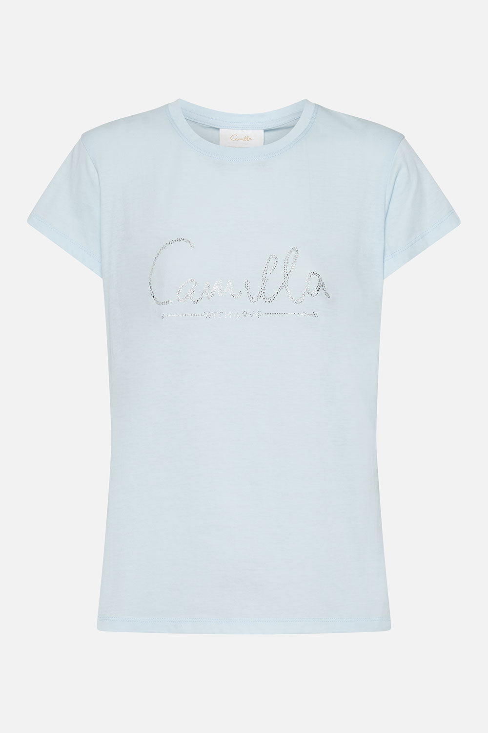 SLIM FIT ROUND NECK T-SHIRT LOGO CAPSULE - ICE BLUE