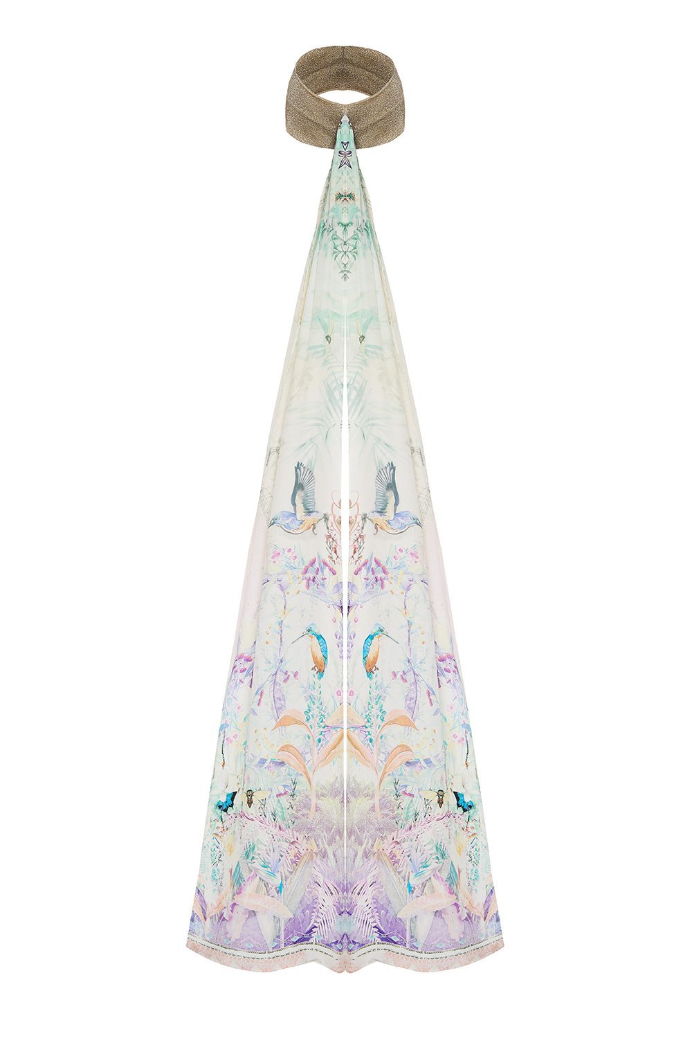 KNITTED HEADBAND WITH SILK SCARF MERMAID MILLA