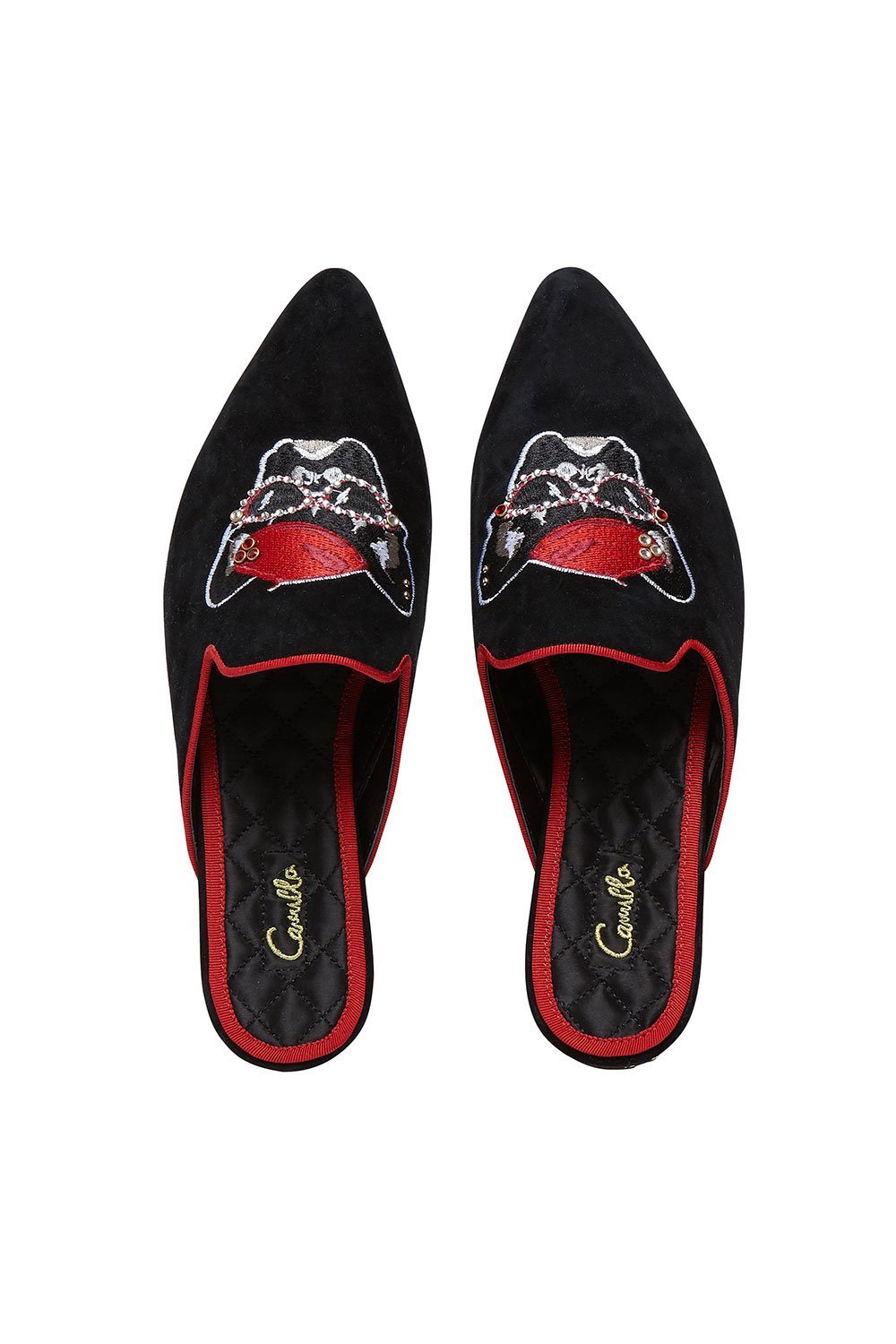 POINT TOE DOG SLIPPER BLACK CONTEMPORARY