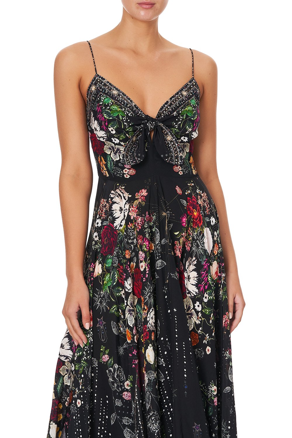 LONG DRESS WITH TIE FRONT TO THE GYPSY