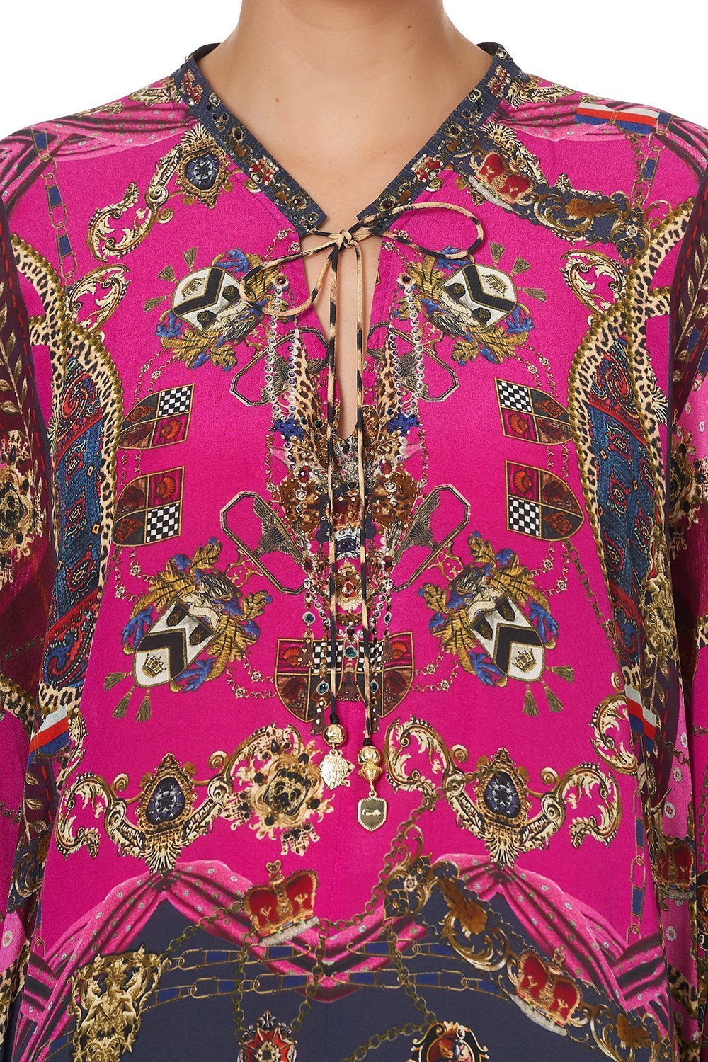 V-NECK DRESS WITH DRAPED BACK DINING HALL DARLING