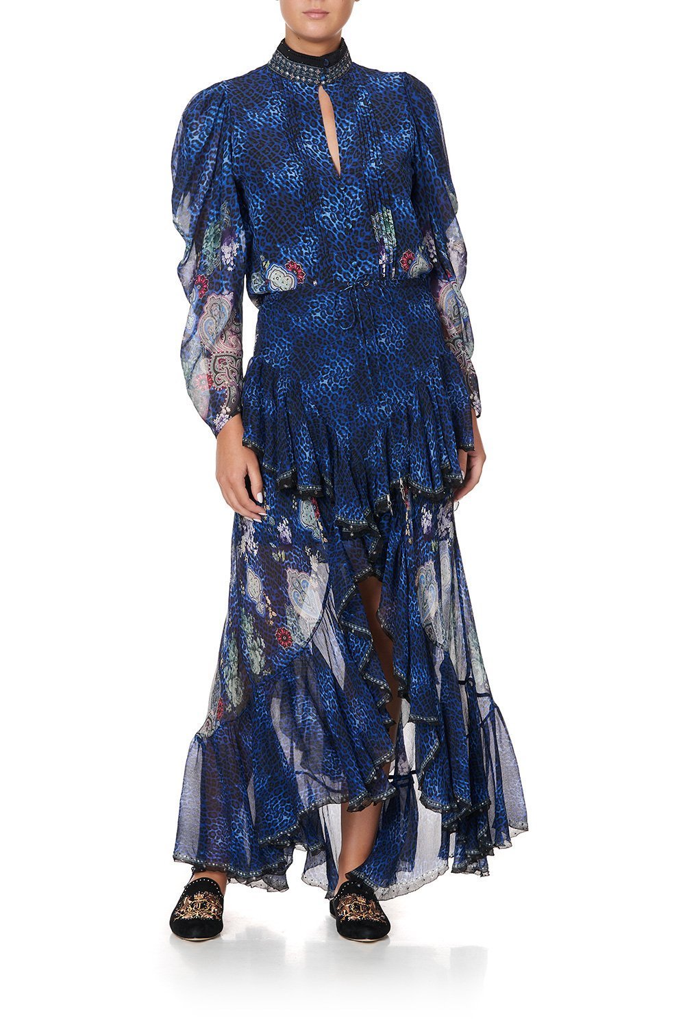 MAXI SKIRT WITH DOUBLE FRILL CAMDEN MOON