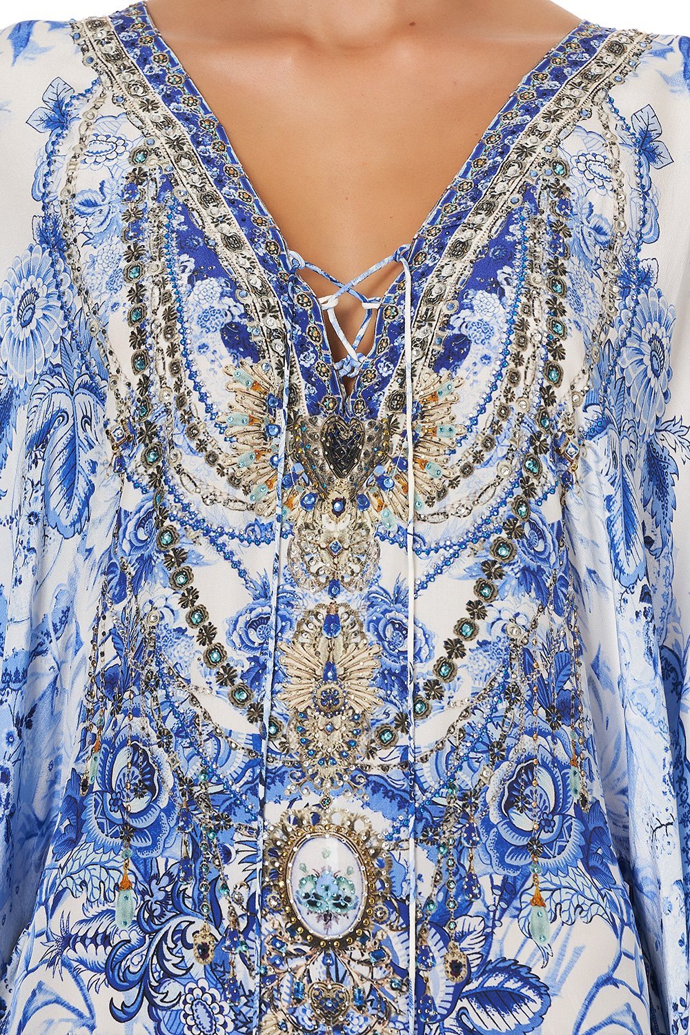 SPLIT HEM LACE UP KAFTAN HIGH TEA