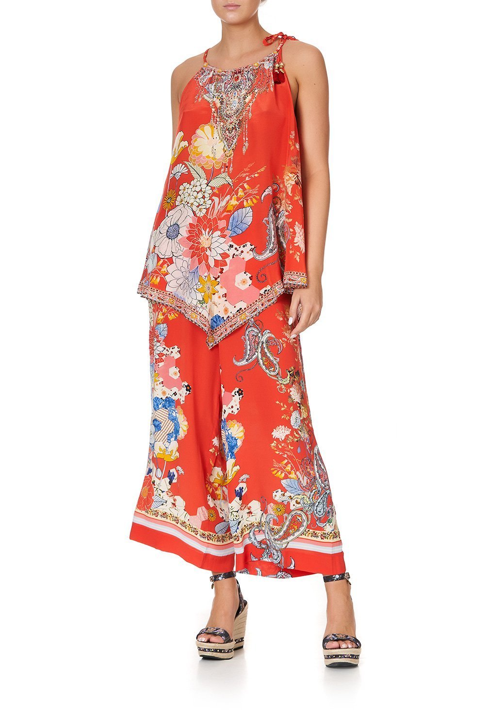 HANDKERCHIEF HEM TANK PAISLEY IN PATCHES