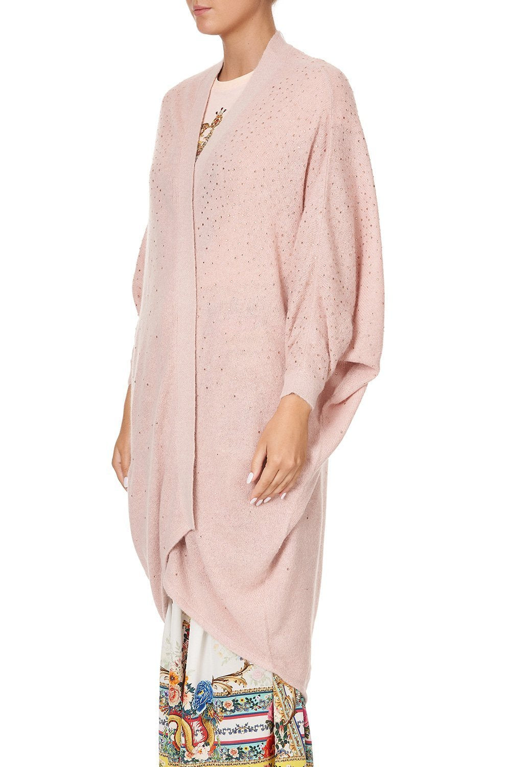 SOFT KNIT PONCHO WITH CRYSTALS PARTY IN THE PALACE