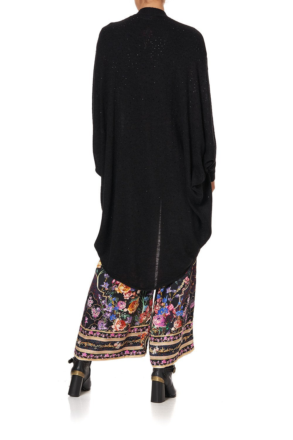 SOFT KNIT PONCHO WITH CRYSTALS BLUSHING MANOR