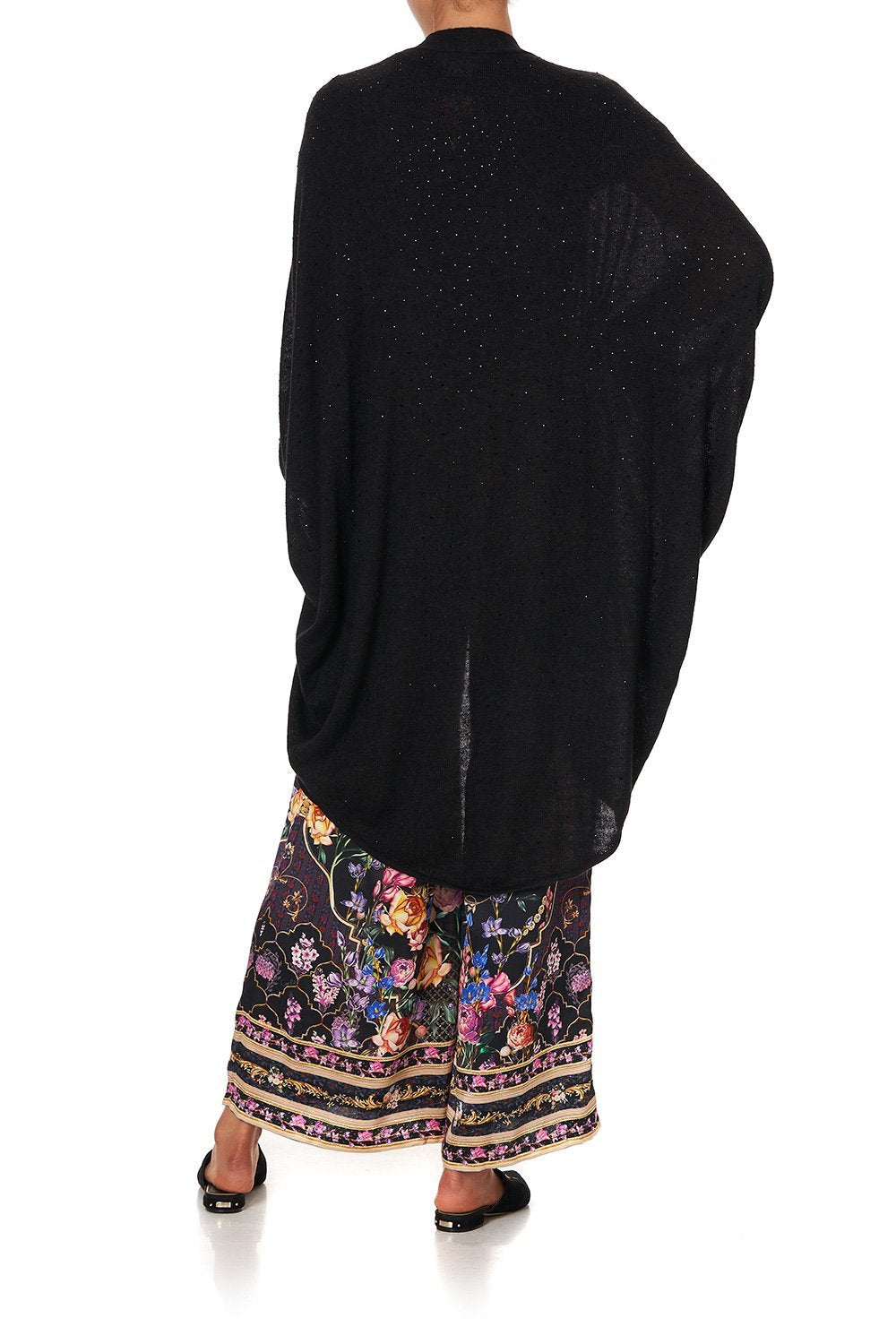 SOFT KNIT PONCHO WITH CRYSTALS BLUSHING MANOR