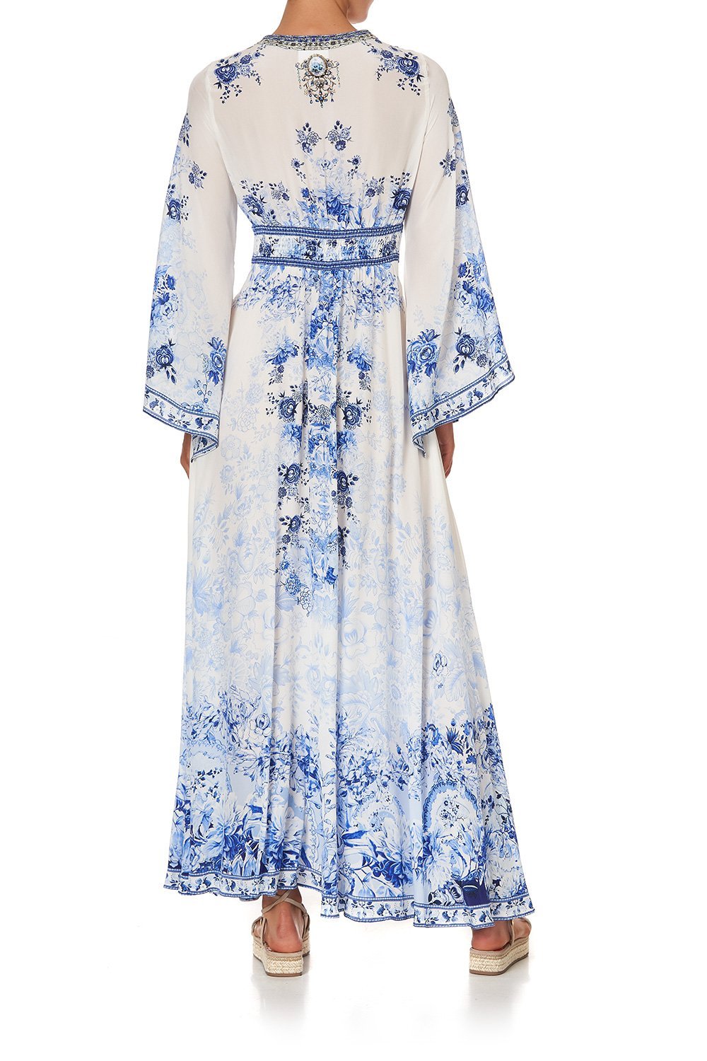 KIMONO SLEEVE DRESS WITH SHIRRING DETAIL HIGH TEA