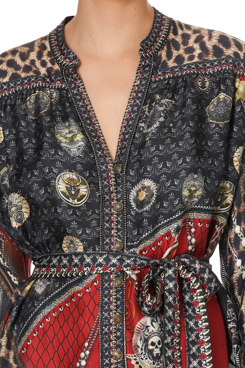 BLOUSON SLEEVE MIDI DRESS LONDON CALLING