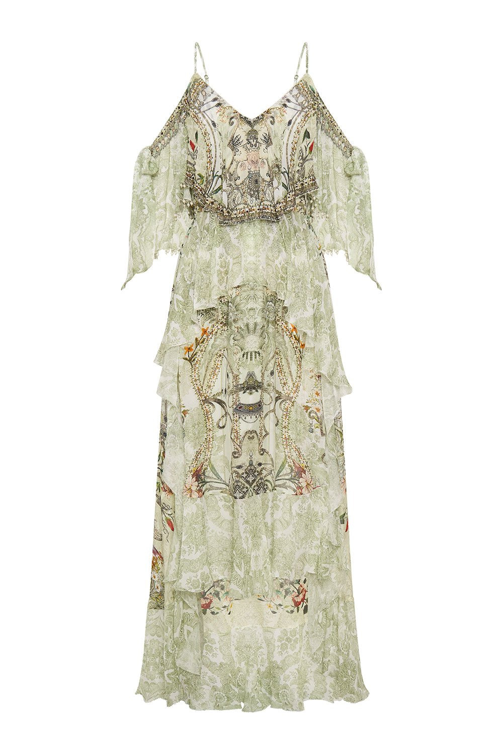 RUFFLE DRESS WITH TIE SLEEVE BRICK LANE BEEUTY