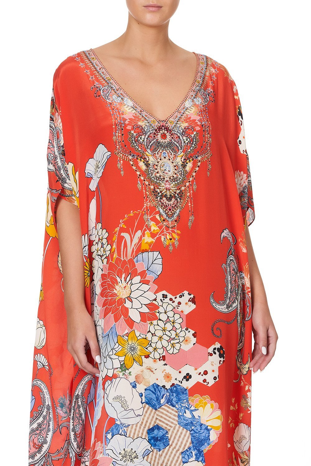 V-NECK KAFTAN PAISLEY IN PATCHES