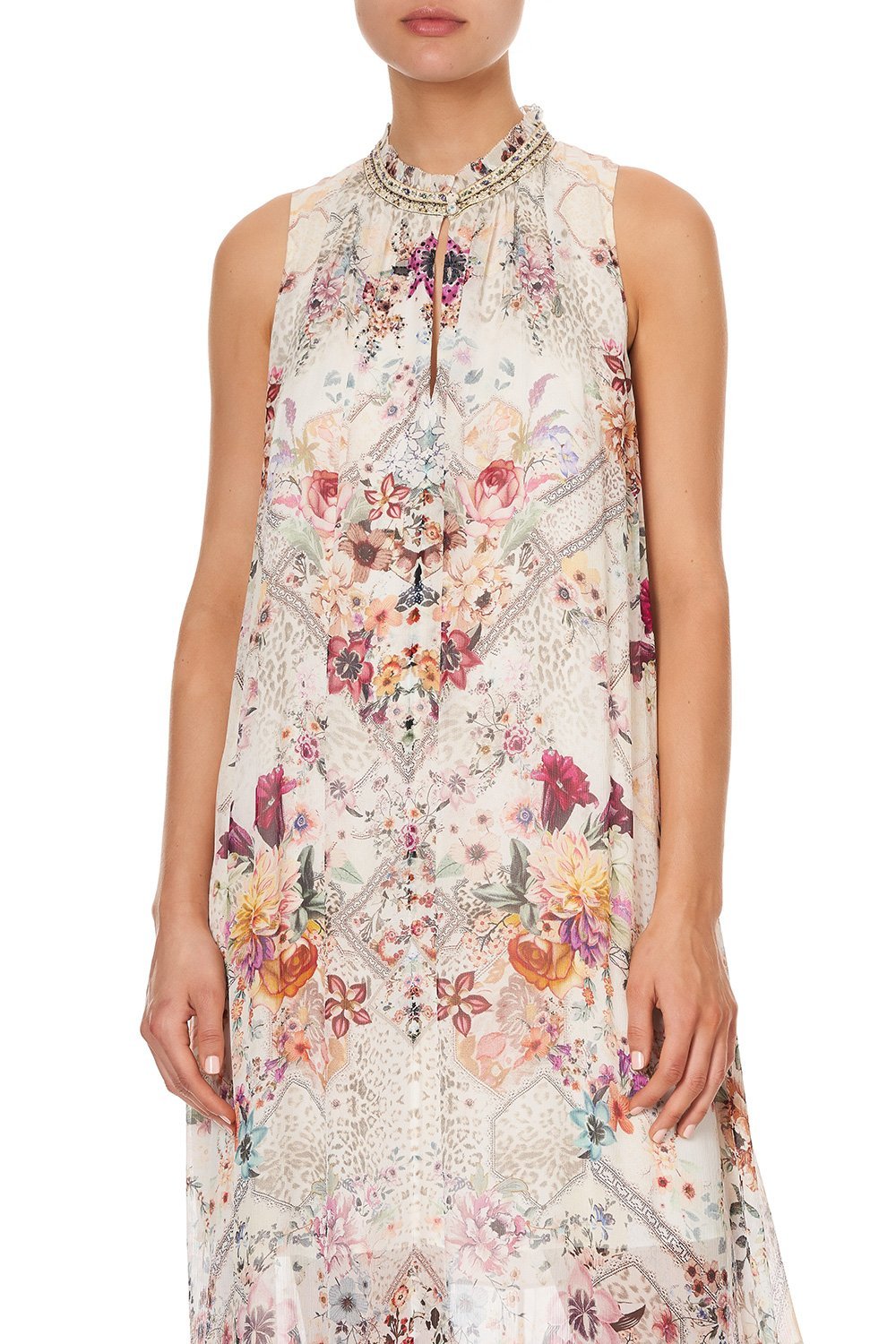 HIGH NECK KEYHOLE DRESS SEW IN LOVE