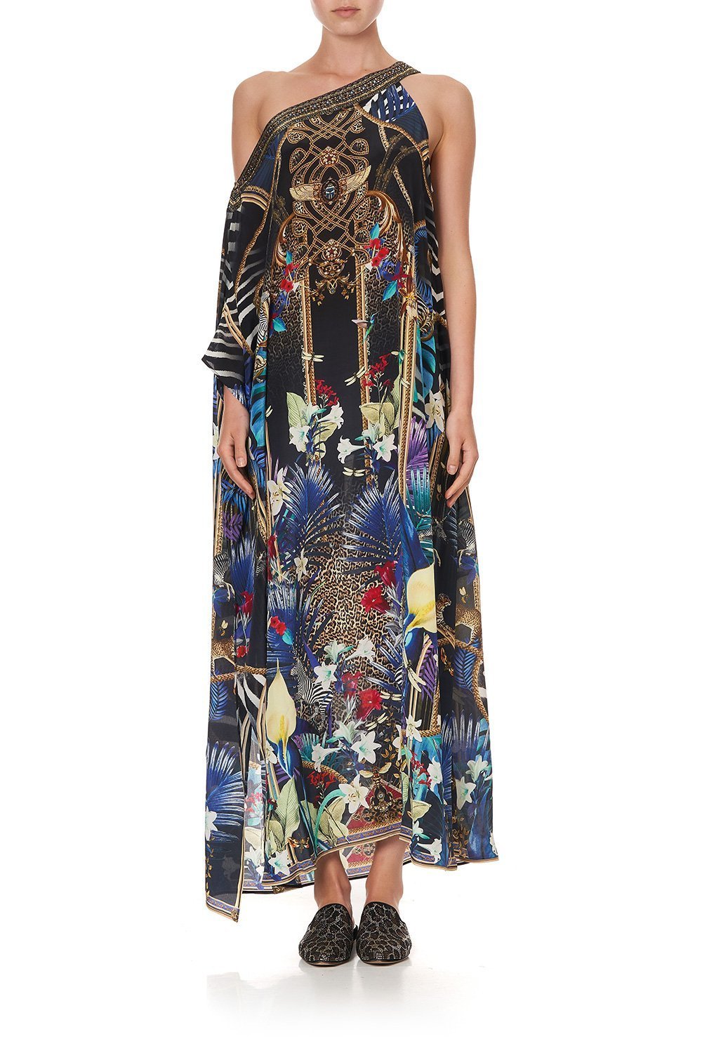 ONE SHOULDER KAFTAN WITH NECKBAND RAINBOW ROOM