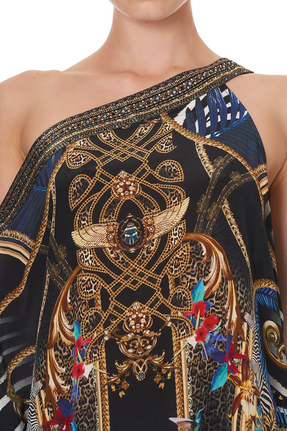 ONE SHOULDER KAFTAN WITH NECKBAND RAINBOW ROOM