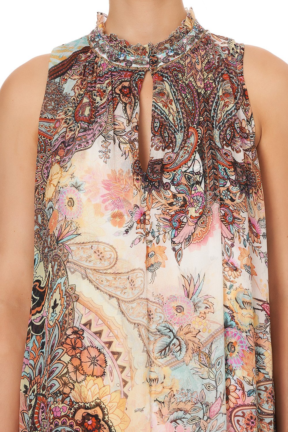 HIGH NECK KEYHOLE DRESS CARNABY DISCO