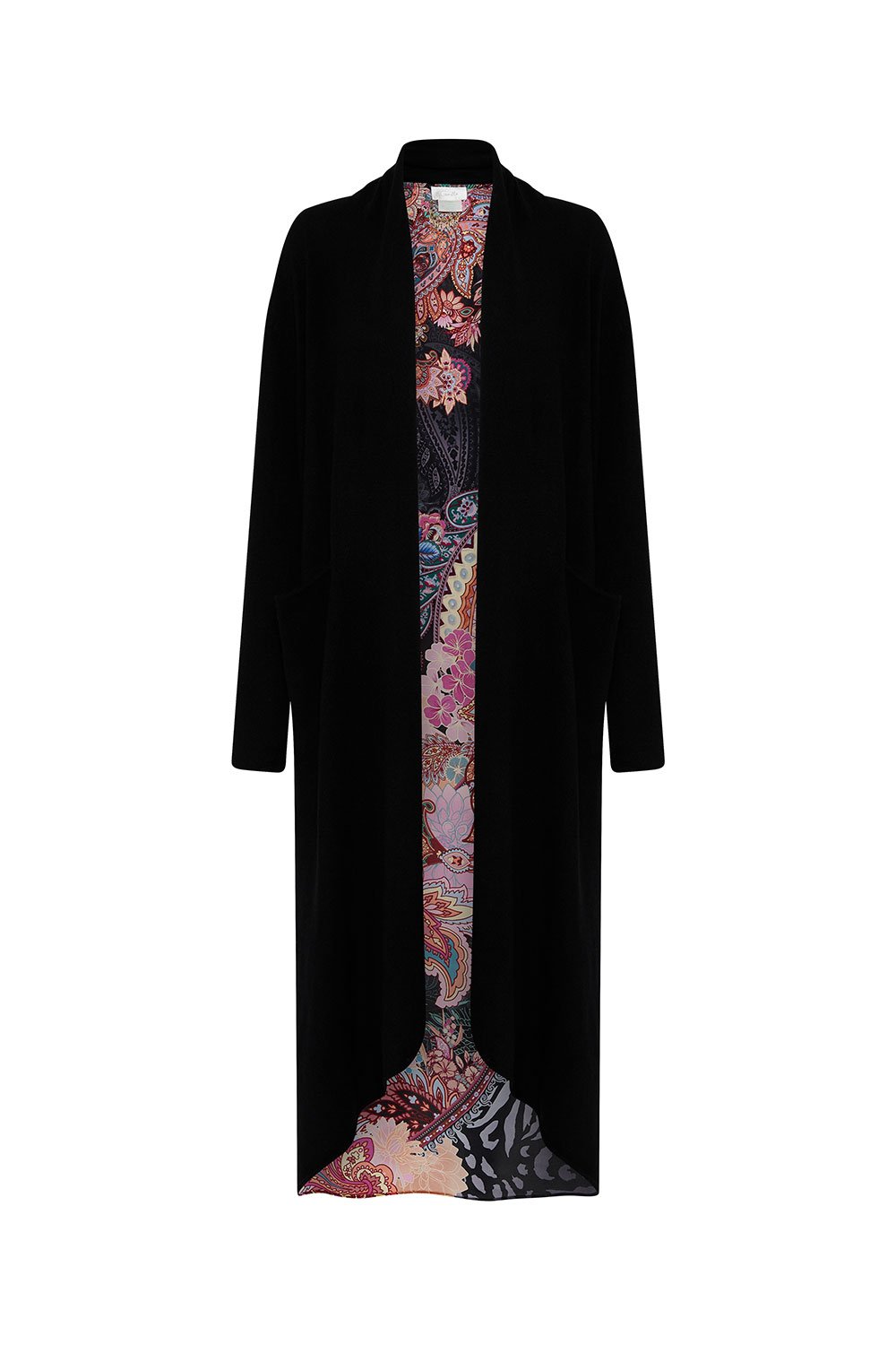 KNITTED CASUAL JACKET WITH SILK BACK SWINGING SIXTIES